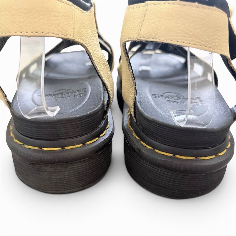 dr. martens blaire women's pisa nappa leather strap sandals yellow welt stitch 9 - Picture 5 of 9
